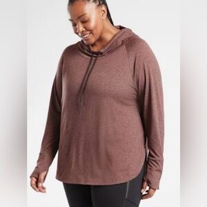 Athleta Uptempo Hoodie in Mauve/Brown. XXS. UPF 50+.